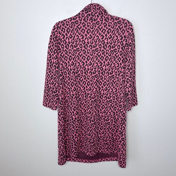 Tyler Boe Kim Jacquard Dress Medium MSRP $168 Leopard Cowl Neck Classic Chic - Picture 8 of 8